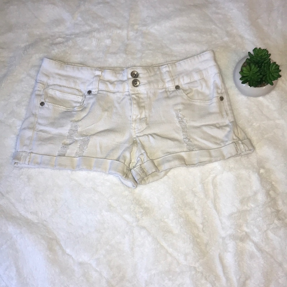 White Jean shorts